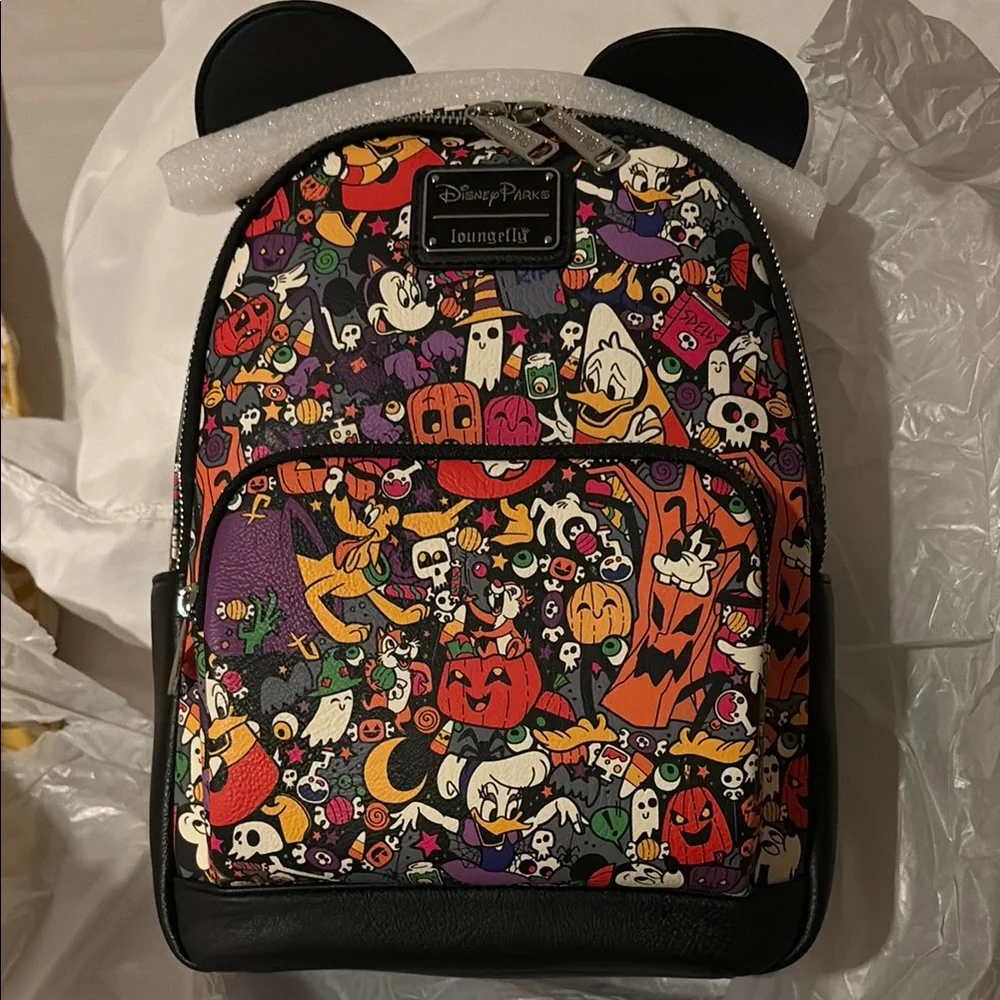Loungefly Disney Halloween Character Print Mini Backpack - Black, Orange, Purple